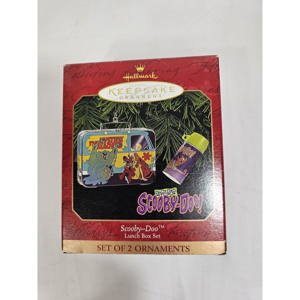 VTG - New, Hallmark Keepsake Scooby Doo Lunchbox Set 2 Christmas  Ornament 1999